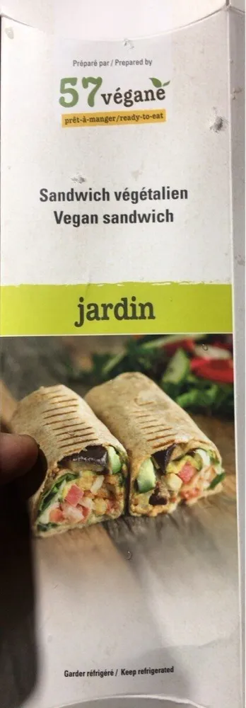 Sandwich végétalien jardin