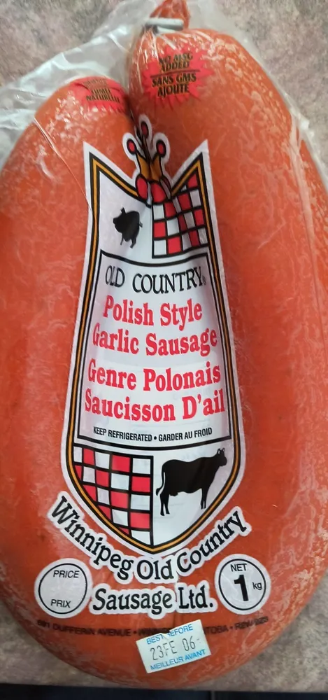 Polish style garlic sausage