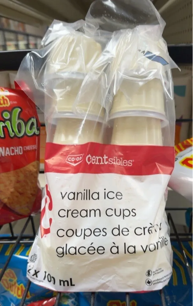 Vanilla ice cream cups