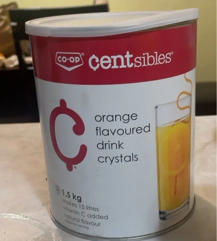 Orange flavour juice crystals