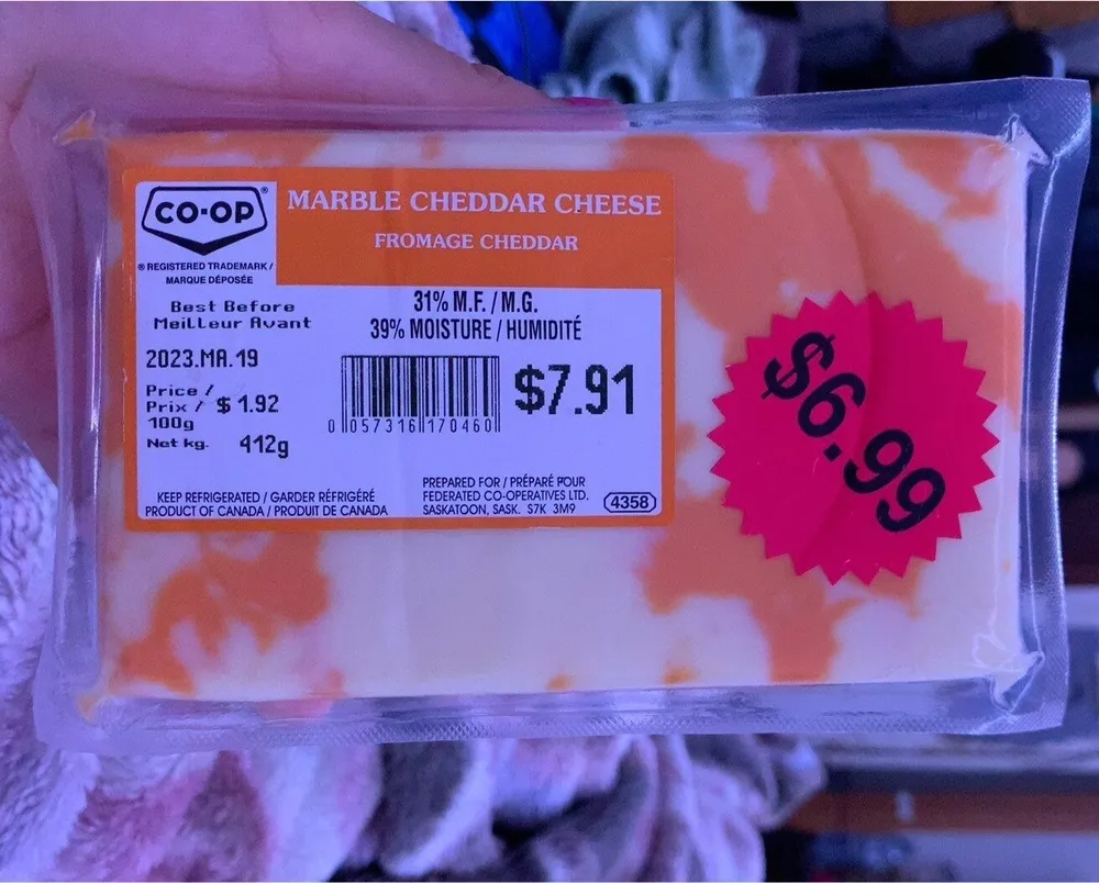 Marble cheddar cheese