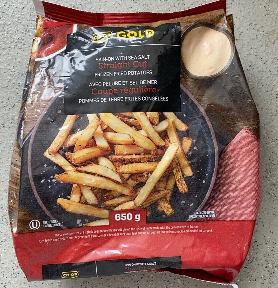 Straight cut frozen fried potatoes