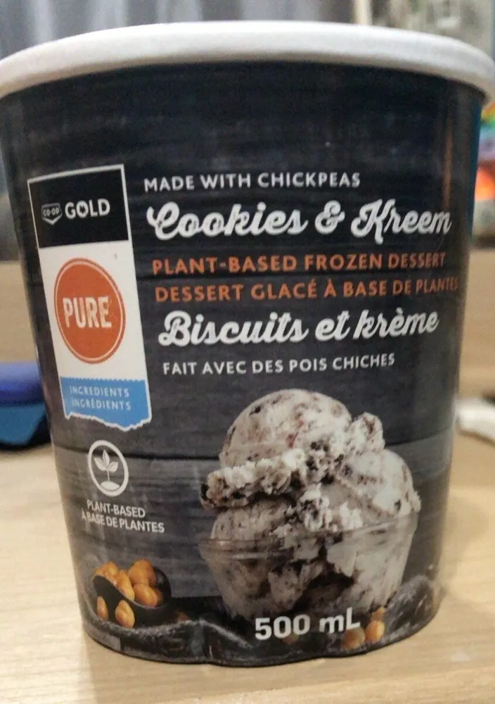Cookies and cream plant based ice cream