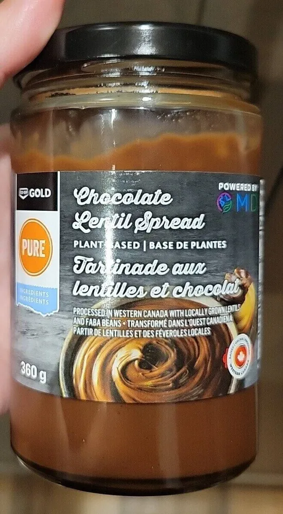 Chocolate lentil spread