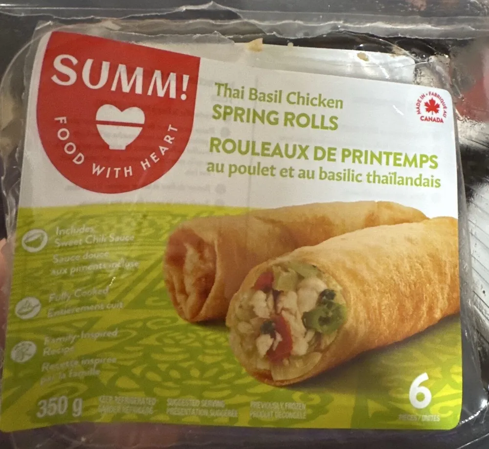 Thai Basil Chicken Spring Rolls