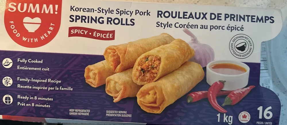 Korean Style Spicy Pork Spring rolls