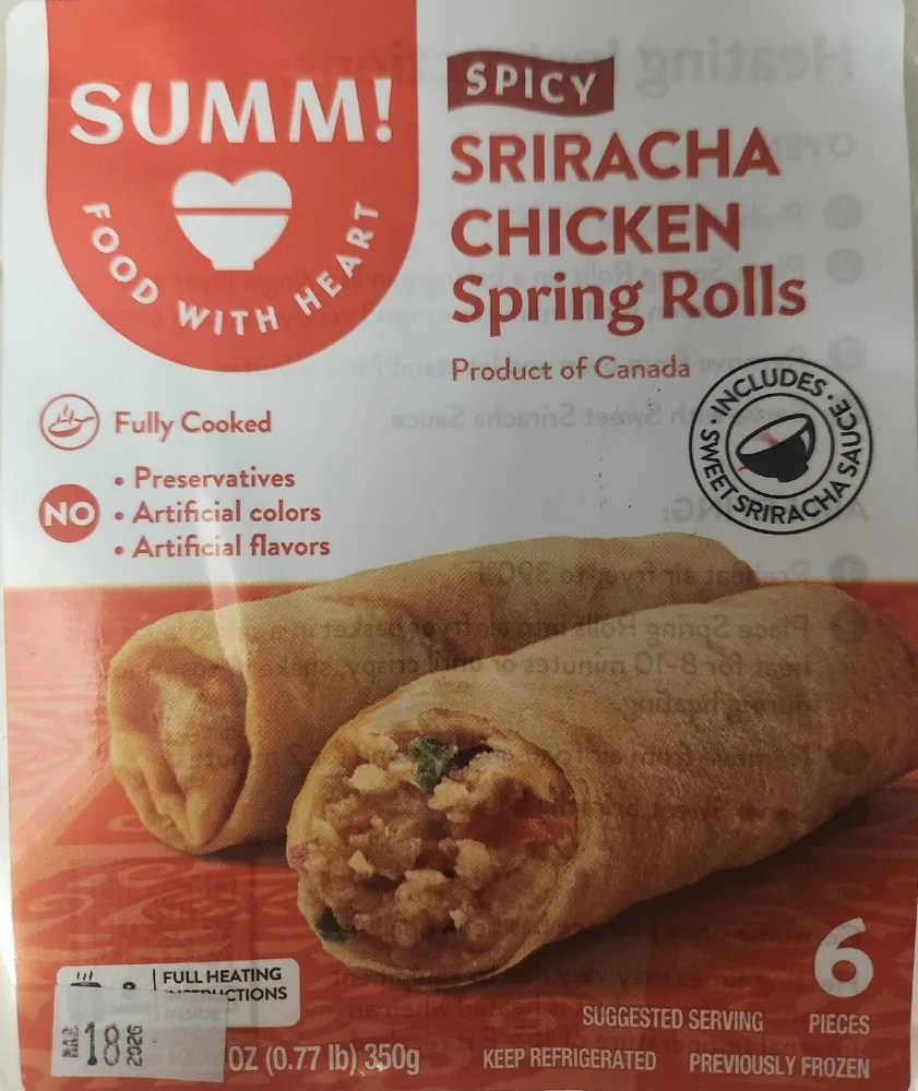 Sriracha Chicken Spring Rolls