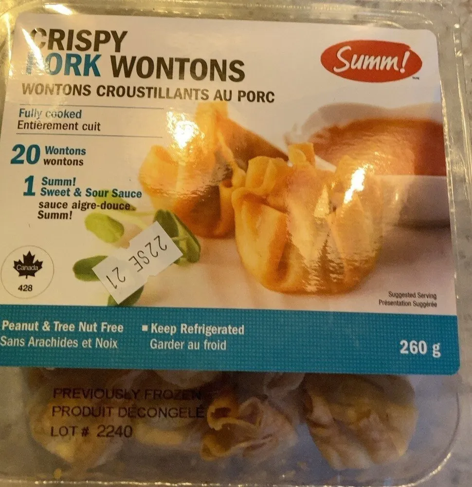 Wontons croustillants au porc