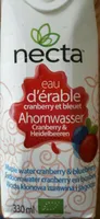 Necta Cranberry & Blueberry Organic Maple Water - 11.2 Fluid Once 12 Pack