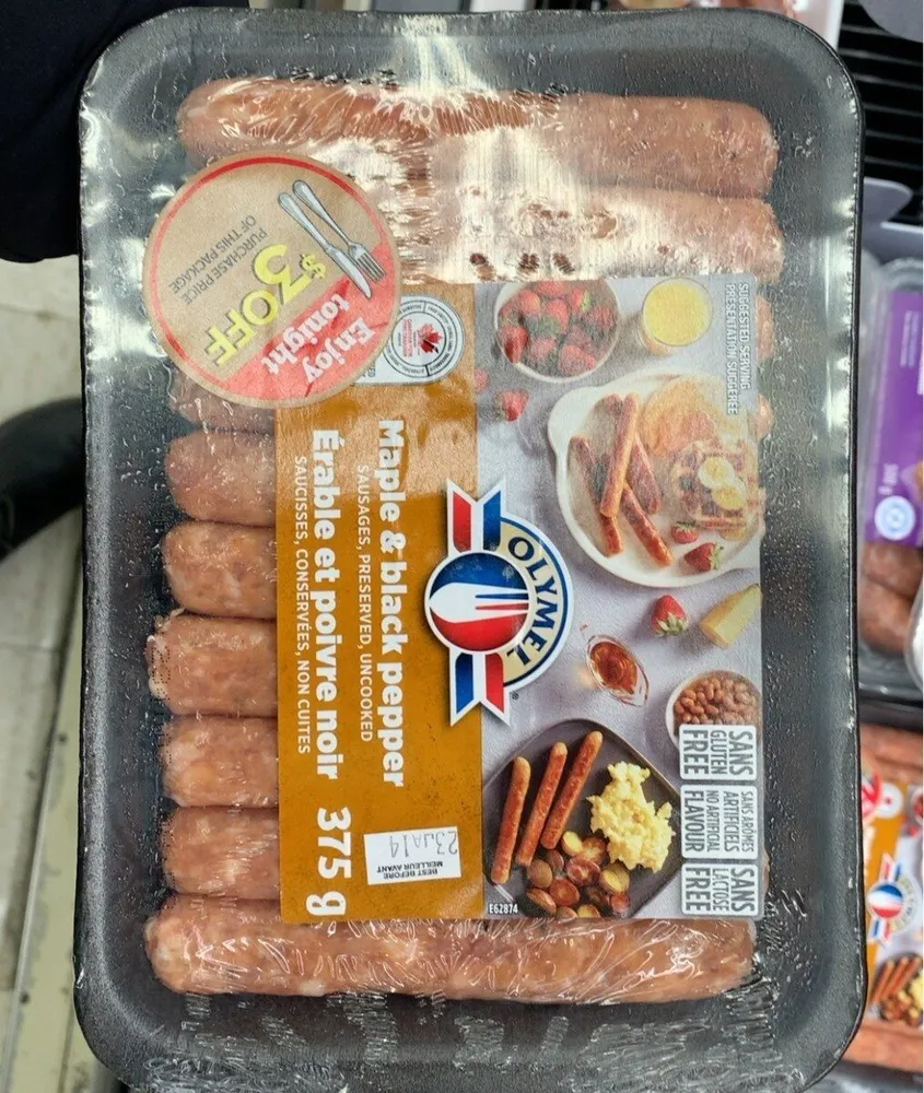 Maple and black pepper sausages