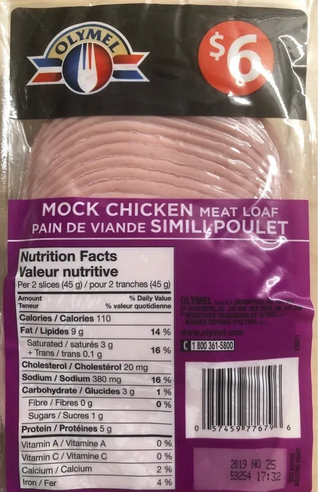 Pain de viande simili poulet