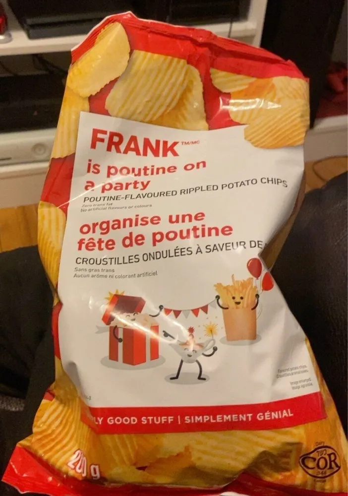 Poutine flavored rippled potato chips