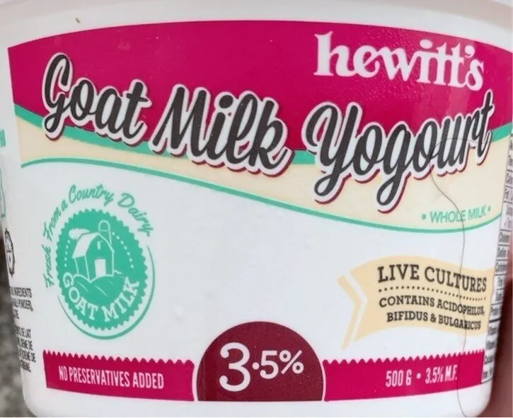 Goat milk yogurt