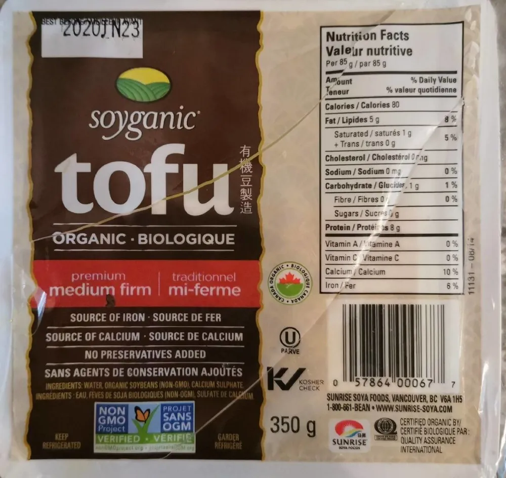 Soyganic organic tofu