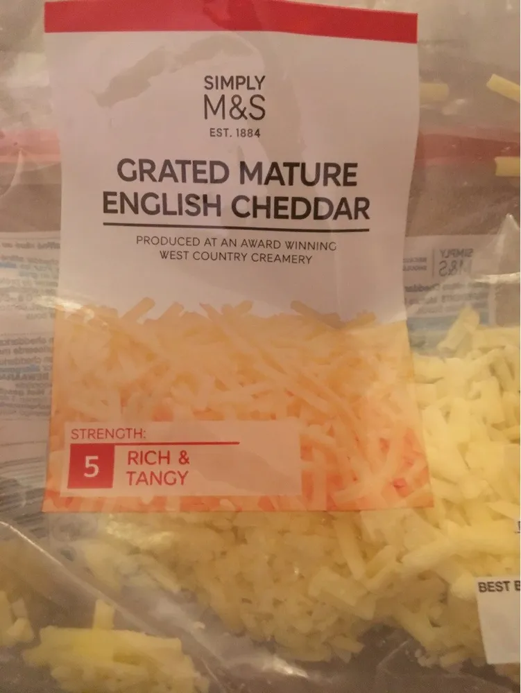 Grated mature english cheddar