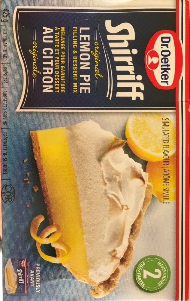 Mélange pour garniture à tarte au citron