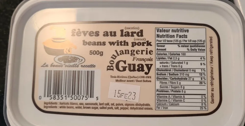 Fèves au lard béant with pork
