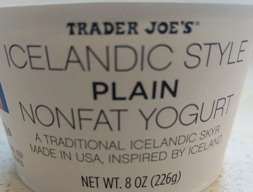 Icelandic style plain non fat yogurt