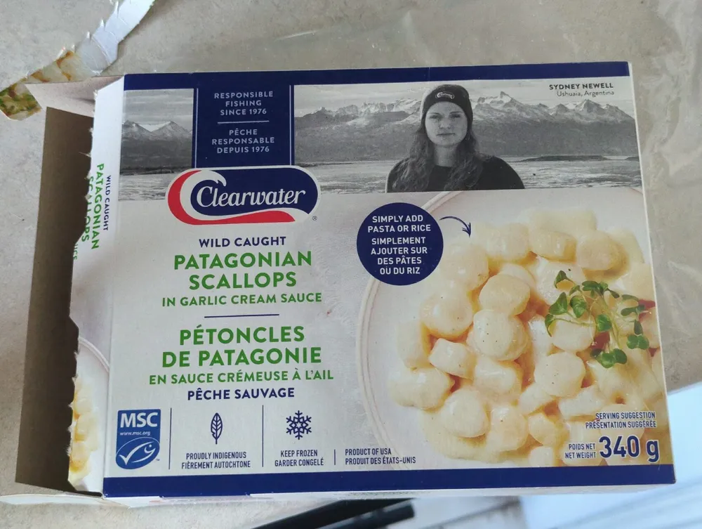 Wild Caught Patagonian Scallops In Garlic Cream Sauce
