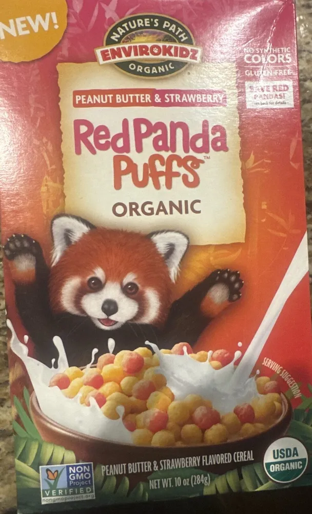 Peanut Butter & Strawberry Red Panda Puffs Organic