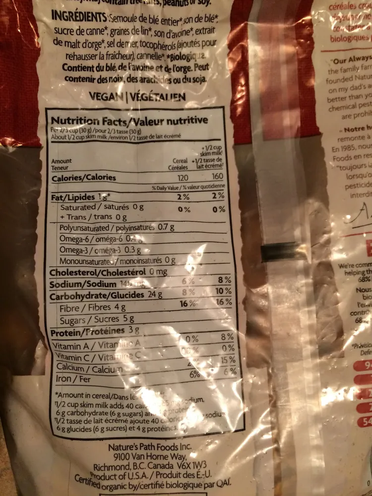 Flax Plus Cinnamon Flakes Cereal