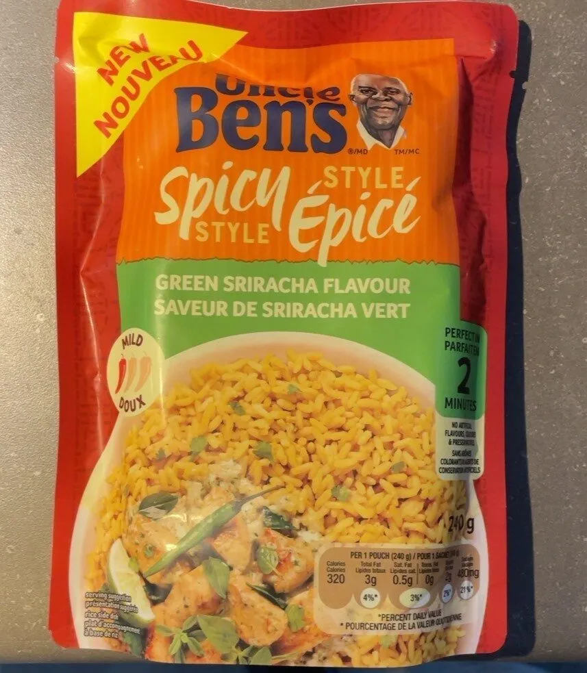 Riz saveur de sriracha vert