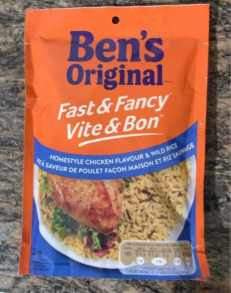 Homestyle chicken flavour and wild rice