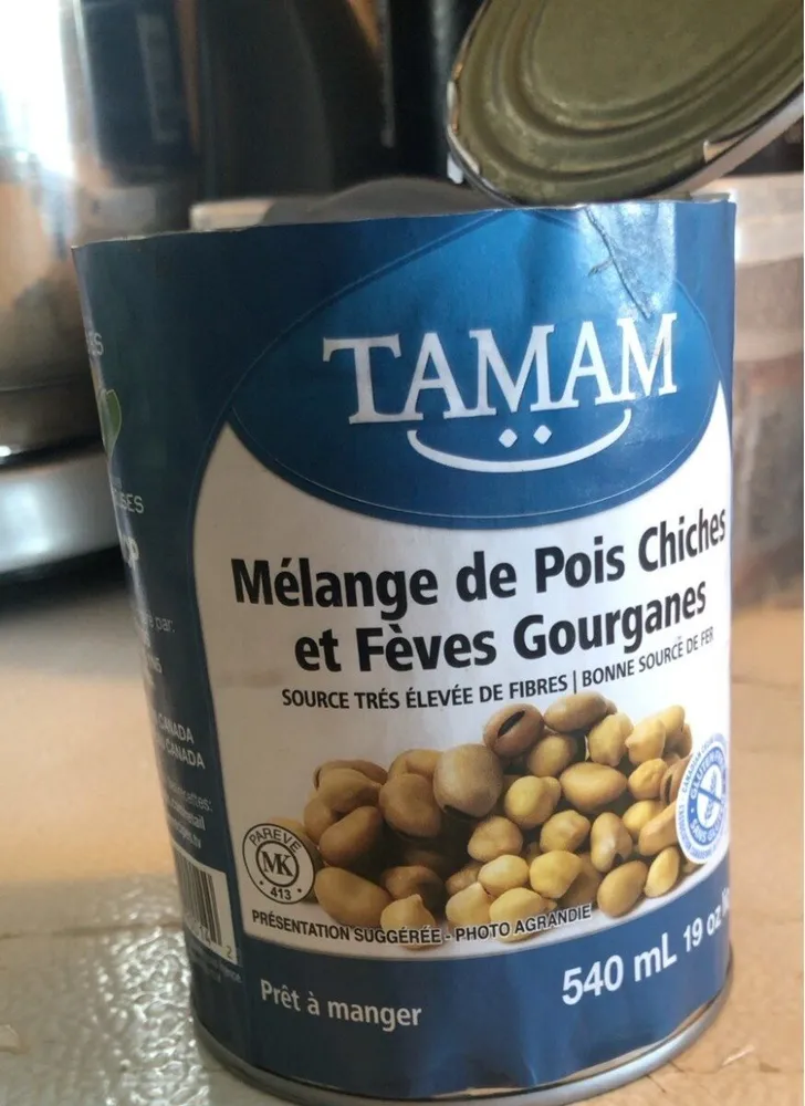Melange de pois chiches et fèves gourganes