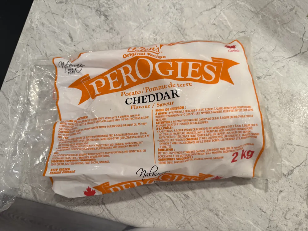 Helens original recipe perogies chedder