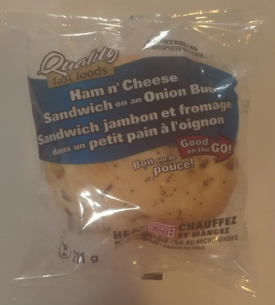 Ham n' Cheese Sandwich on an Onion Bun