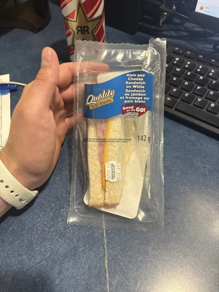 Ham and Cheese Sandwich on White