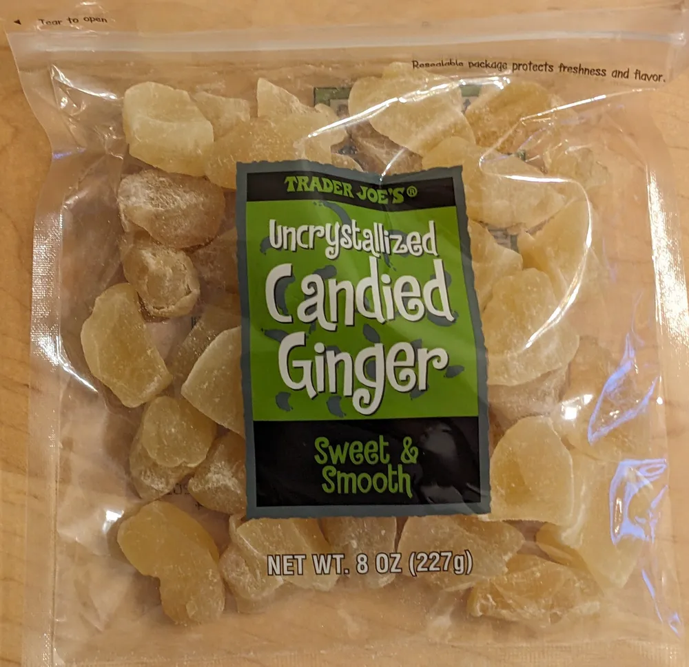 Uncrystallized. Candied ginger