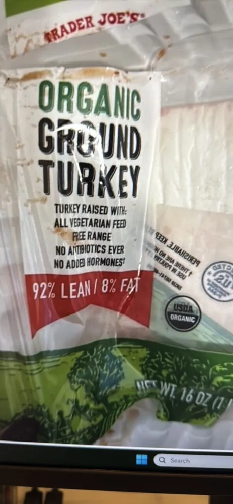 Organic Ground Turkey 93% Lean