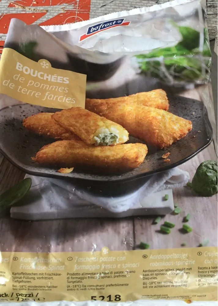 Crujientes de patatas con queso y espinacas