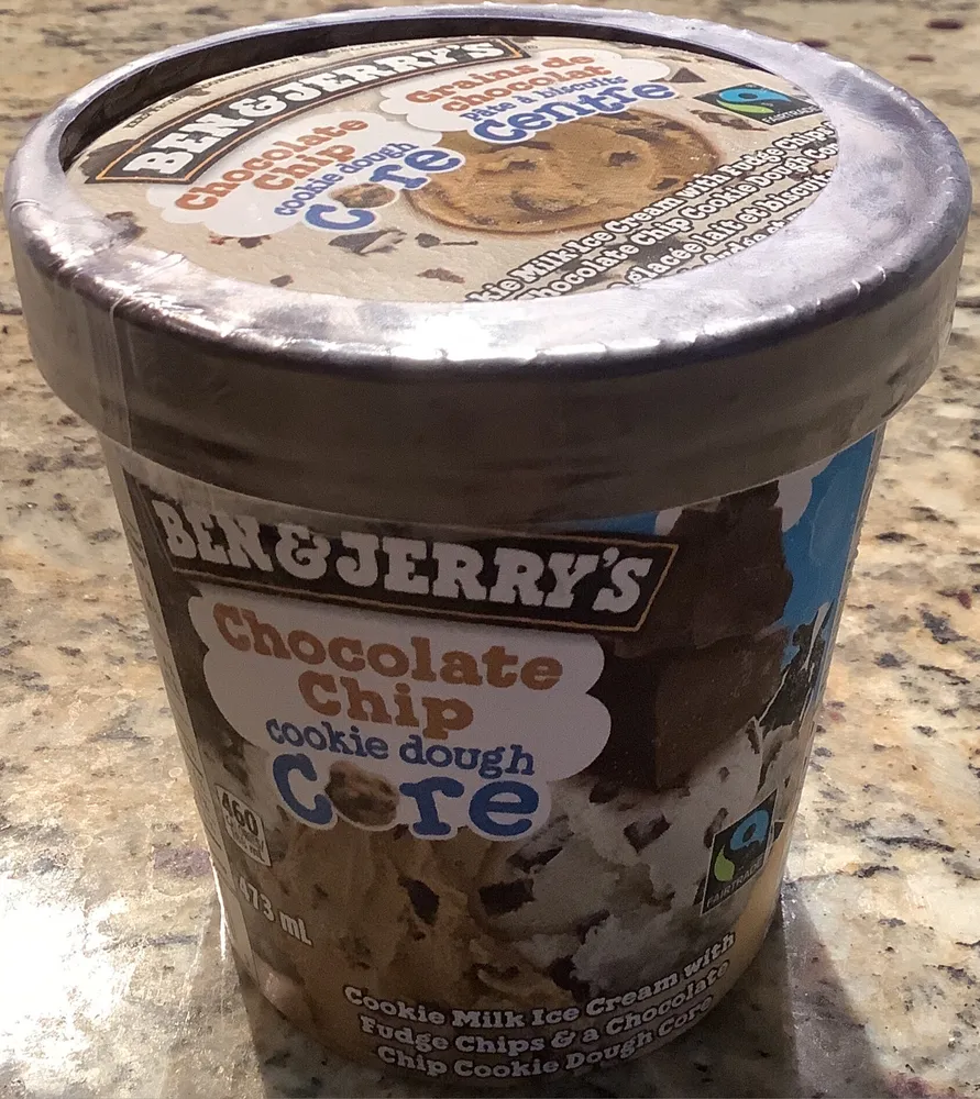 Chocolate Chip Cookie Dough Core Ice Cream