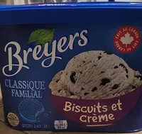 Crème glacée biscuits et crème