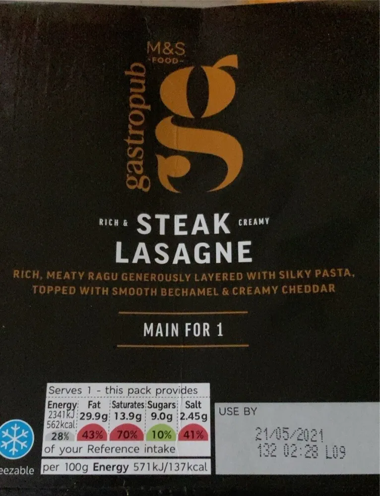 Steak lasagne