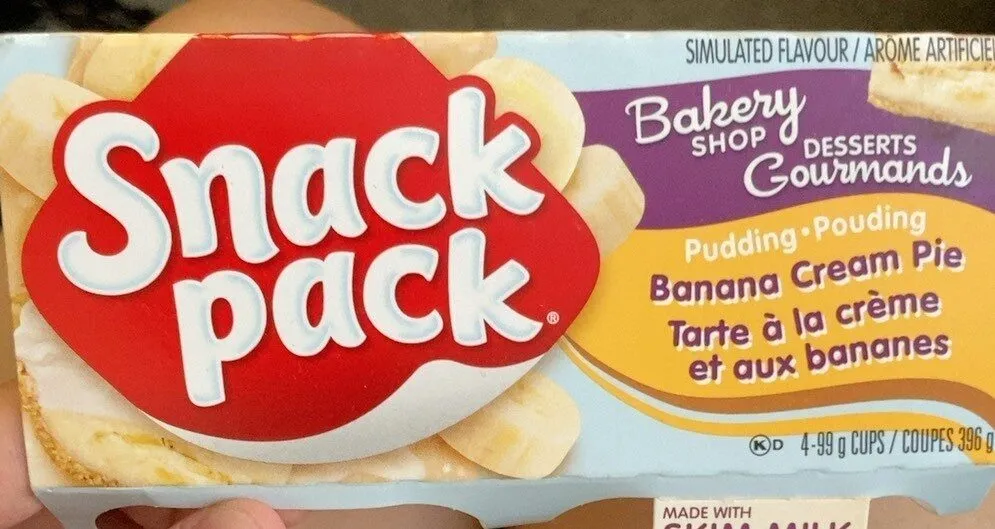 Pouding tarte à la crème et aux bananes