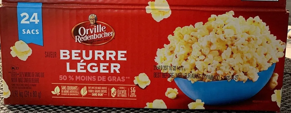 Maïs popcorn à éclater au beurre léger