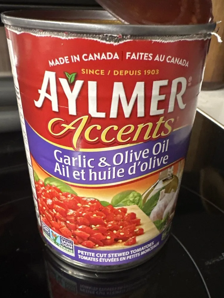 Accents Garlic & Olive Oil Petite Cut Stewed Tomatoes