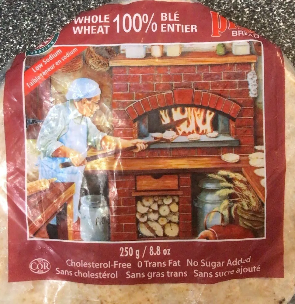 100% Whole Wheat Pita Bread