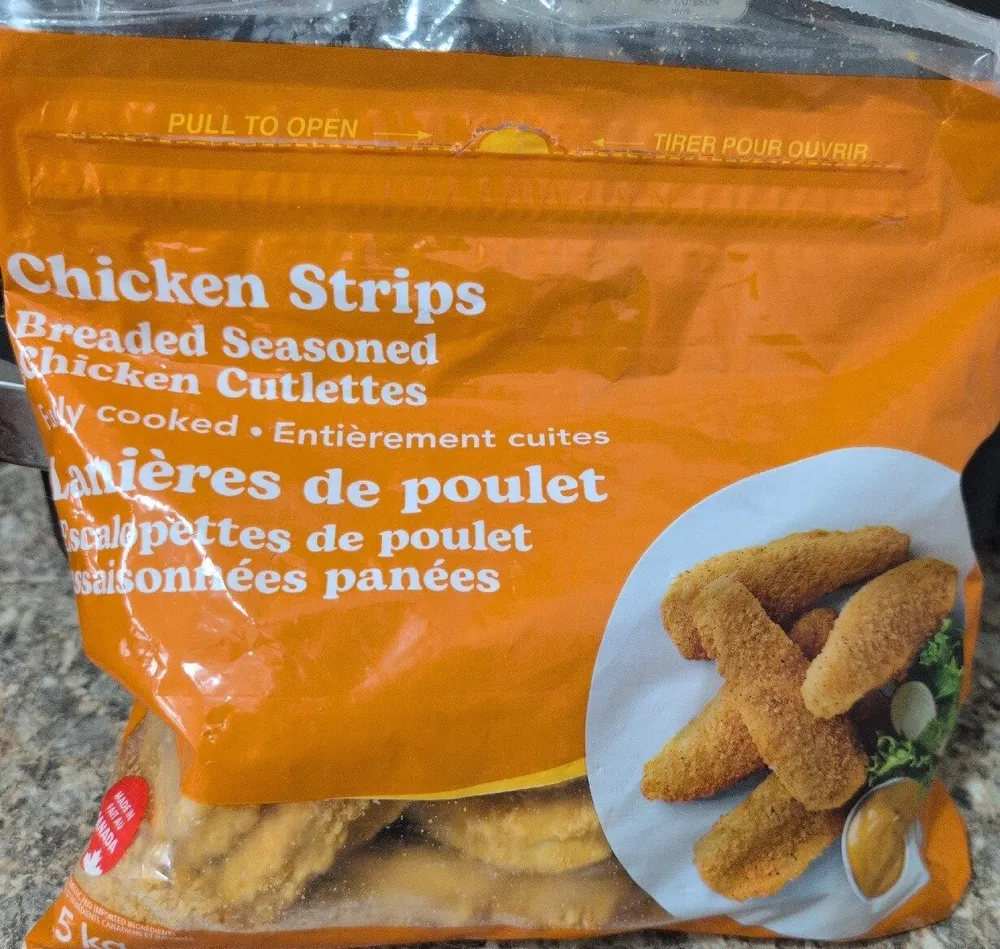 Chicken Strips, Breaded Seasoned Chicken Cutlettes