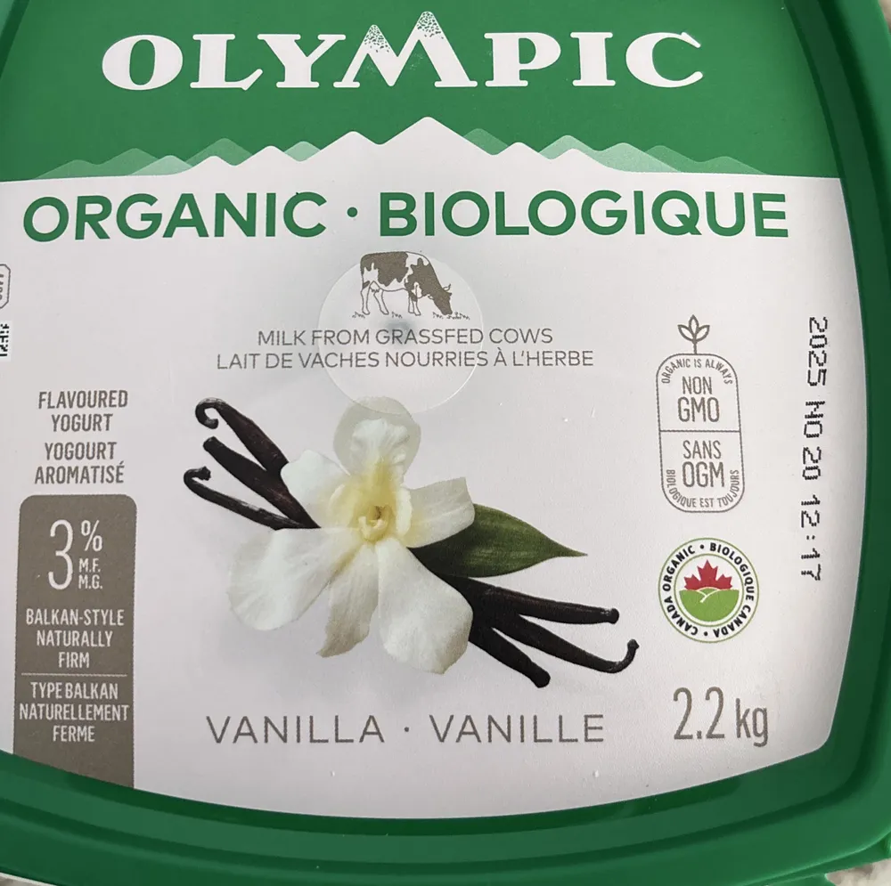 Organic Vanilla 3% Balkan style Yogurt
