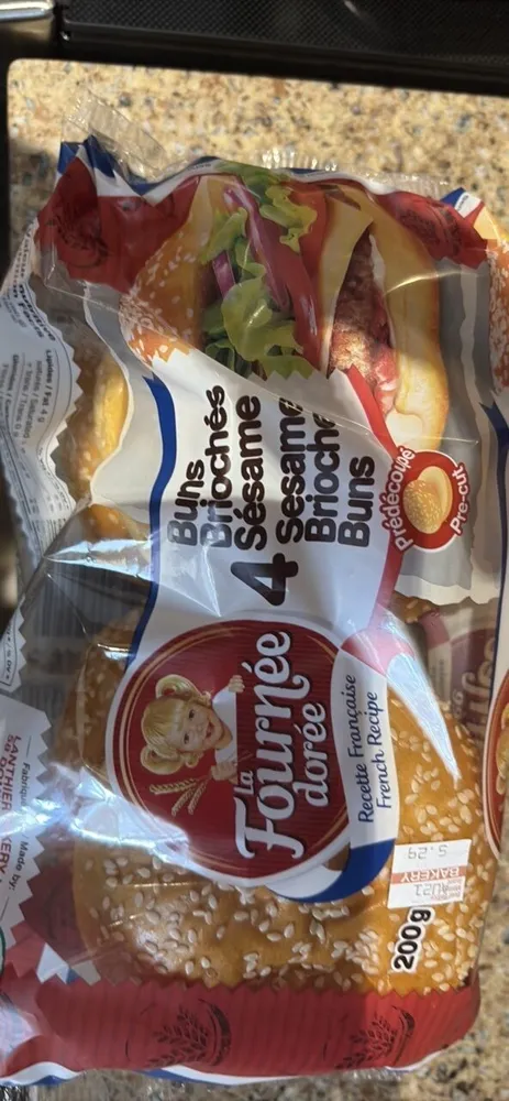 La Fournee doree Sesame Brioche Burger Buns
