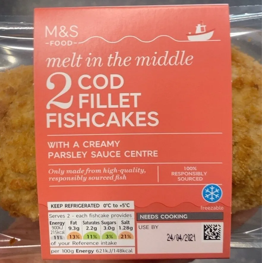 Melt in the middle 2 cod fillet fishcakes