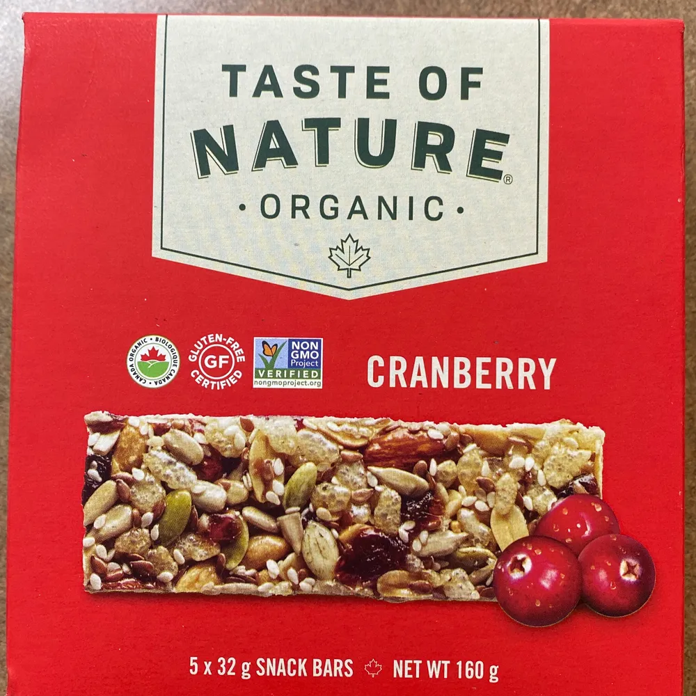 Cranberry Organic Snack Bars