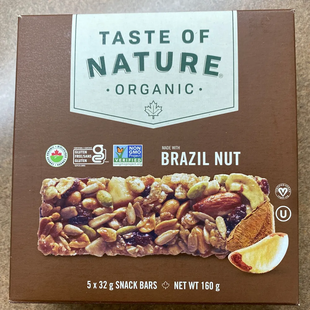 Noix du Brésil, Biologique Barres-Collation