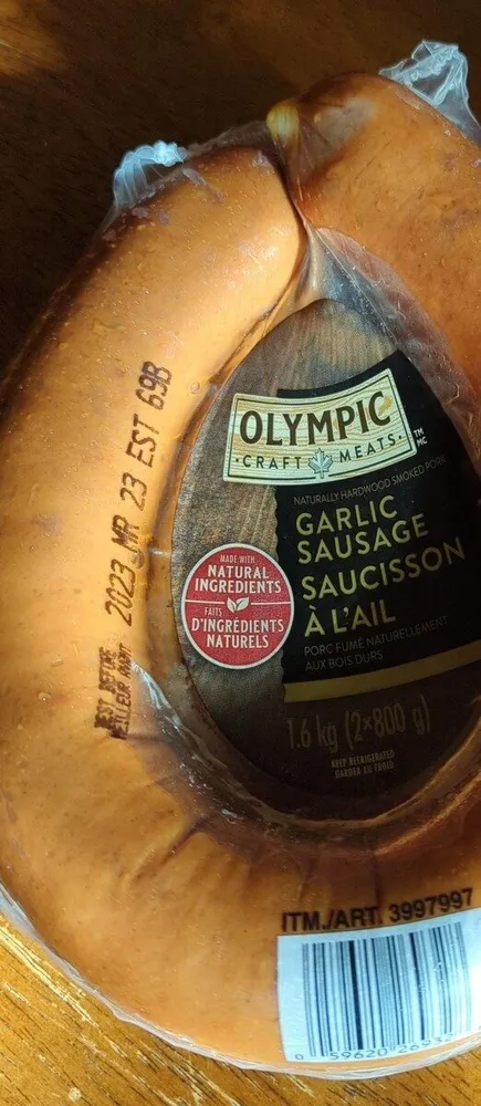 Naturally Hardwood Smoked Pork Garlic Sausage