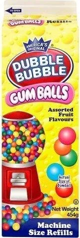 Assorted Fruit Flavours Gum Balls Refills