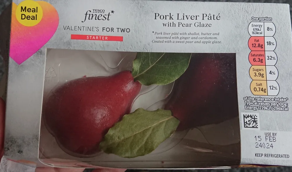 Pork liver pâté with pear glaze